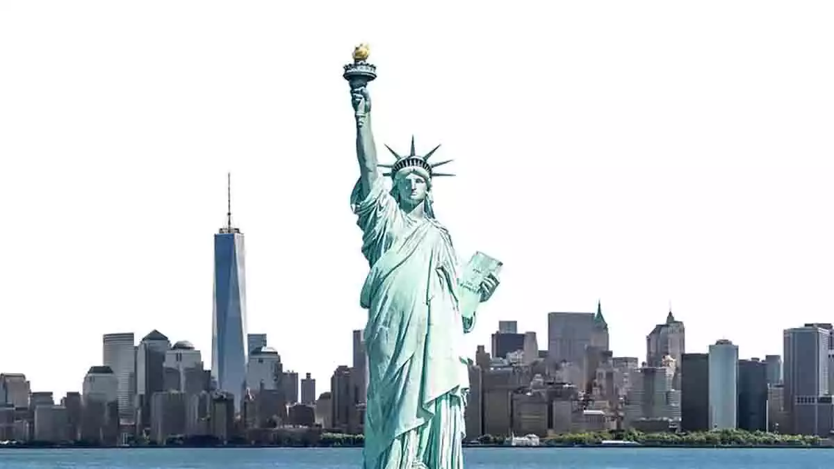 Estatua de la libertad y skyline de Nueva York