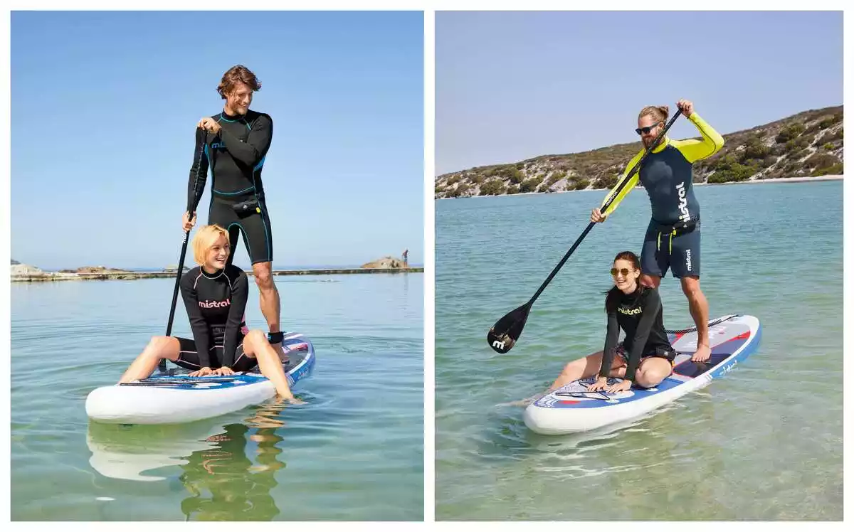 Fotografías de personas disfrutando en las tablas de Paddle Surf de Mistral X Lidl, mayo de 2020