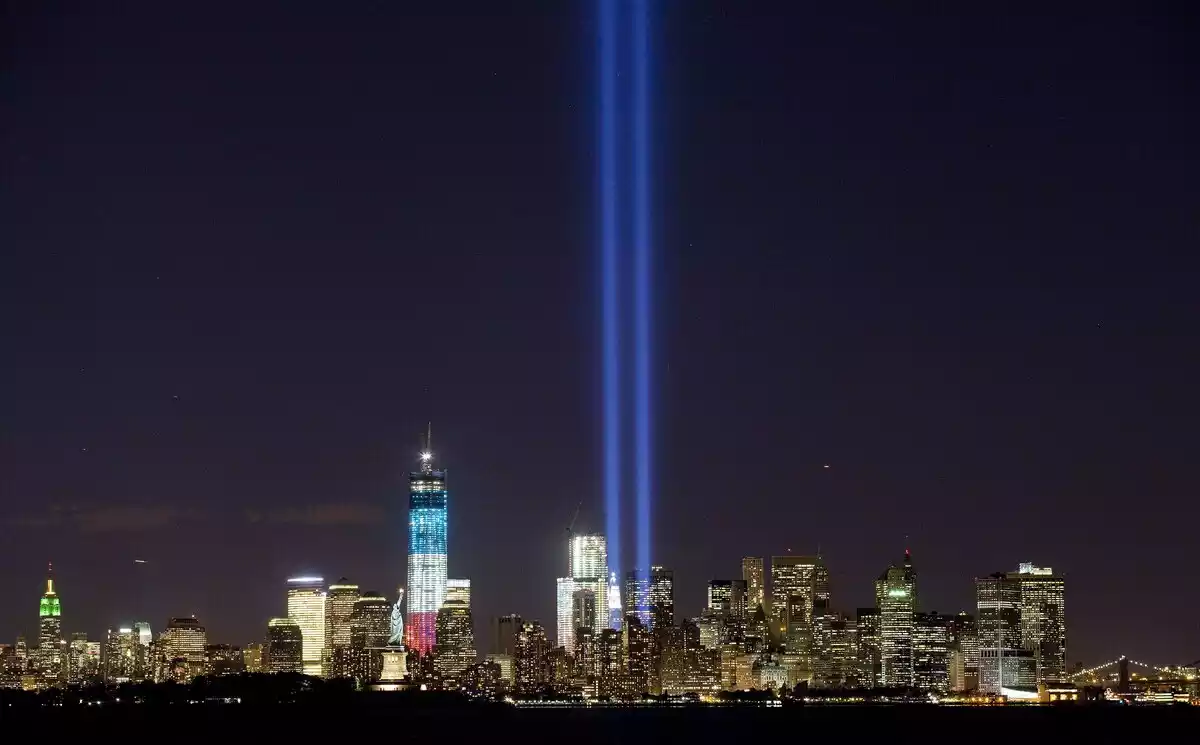 Panorámica de Nueva York en un homenaje al World Trade Center